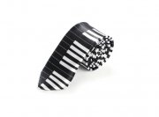 Kravata s potlačou klaviatúra - čierno / biela