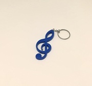 Prívesok na kľúče v tvare husľový kľúč - tmavo modrá farba