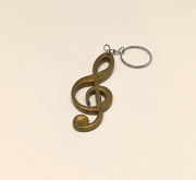 Prívesok na kľúče v tvare husľový kľúč - zlatá farba