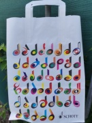 Papírová taška s potiskem barevné noty
