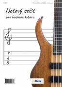 NOTOVÝ ZOŠIŤ pre basovú gitaru A4 - 40 strán, 6 notových riadkov s tabulatúrou