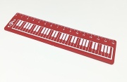 Pravítko s potlačou klaviatúra 15 cm - červená farba