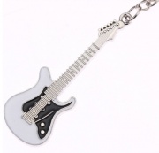 Prívesok na kľúče - bielo/čierna elektrická gitara