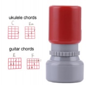 Razítko pro tisk diagramů pro ukulele a kytaru červená barva
