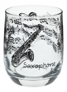 Sklenice s potiskem hudební nástroj saxofón 2 dl