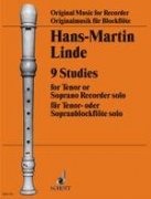 9 Studies - Tenor oder Sopran-Blockflöte - Linde, Hans-Martin