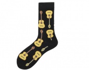 Farebné ponožky s potlačou gitár 39-41