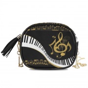 Dámská kabelka přes rameno s hudebním motivem klaviatura