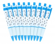Bielo-modré pero s potlačou nôt a značiek