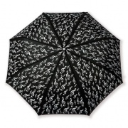 Mini deštník houslový klíč v černé barvě - 21 cm