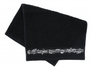 Uterák s tkaným hudobným okrajom noty v čiernej farbe 30 x 50 cm