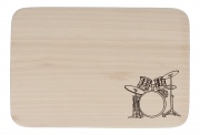 Dubová deska na krájení s potiskem bicí souprava 22 x 14,5 cm