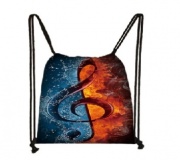 Sportovní vak na záda s potiskem barevný houslový klíč
