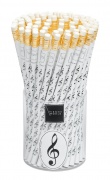 Biela ceruzka s potlačou husľový kľúč
