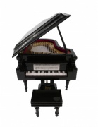 Grand piano with gift case black - 10*8 cm - Klavír s dárkovým pouzdrem černý - 10*8 cm