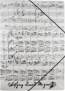 Papírová složka s gumičkou - Mozart v bílé barvě