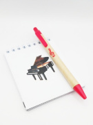 Dárkový balíček pro holky - hudební blok a červené pero