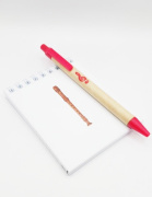 Dárkový balíček pro holky - hudební blok a červené pero