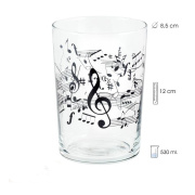 Sklenička s hudebním motivem 530ml