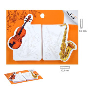 Samolepící záložky s hudebním motivem housle a saxofon