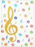 Tenká plastová složka na dokument A4 - zlatý houslový klíč