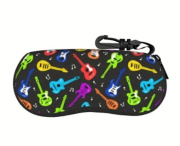 Textilní pouzdro na brýle s potiskem barevných kytar