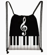 Sportovní vak na záda s potiskem klaviatury a houslového klíče