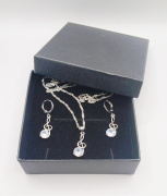 Set náhrdelník a náušnice - houslový klíč stříbrná barva v dárkové krabičce