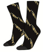 Černé ponožky s potiskem hudebního nástroje trumpeta