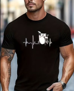 Pánské tričko s hudebním potiskem XL - bicí souprava