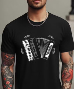 Pánské tričko s hudebním potiskem XL - akordeon