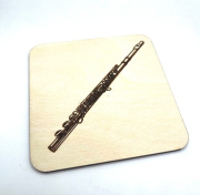 Dřevěný podtácek pod sklenici - příčná flétna