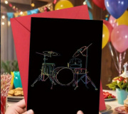 Přání bez textu s motivem bicí soupravy