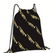 Vak na záda v černé barvě s potiskem trumpet