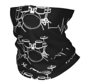 Černý šátek s motivem bicí soupravy