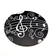 Černý dřevěný podtácek s hudebním motivem