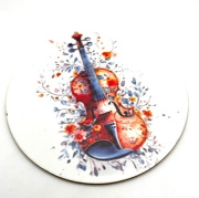 Dřevěný podtácek s potiskem houslí