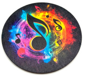 Dřevěný podtácek s potiskem barevného houslového klíče 4