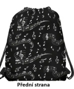 Černý vak na záda se stahovací šňůrkou