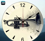 Nástěnný hodiny pro hráče na trumpetu