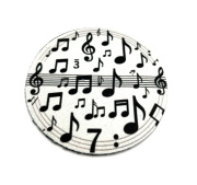 Černo bílý podtácek s hudebním motivem