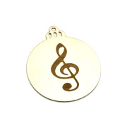 Dřevěná vánoční baňka - houslový klíč