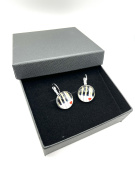 Kulaté náušnice s motivem klavíru a srdce v dárkové krabičce