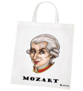 Biela taška s potlačou Mozart