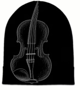Čierna beanie čiapka s eleganciou huslí – Pre štýlových milovníkov hudby