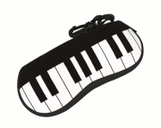 Puzdro na okuliare Klaviatúra s karabínou - Ochrana a štýl pre muzikantov